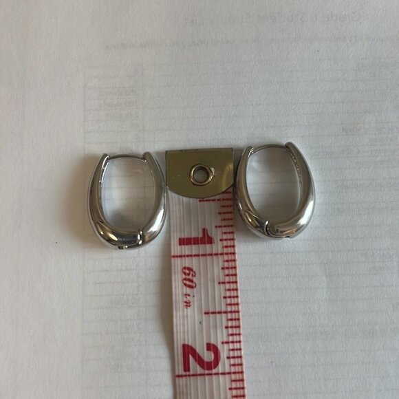 Silver Tone Drop Shape Earrings - Picture 7 of 8